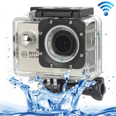 H16 1080p Przenośna wodoodporna kamera sportowa Wi -Fi, ekran 2,0 -calowy, GeneralPlus 4248, 170 A+ stopnie szerokości kątowej, karta wspornika TF (srebrna)