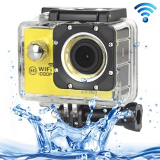 H16 1080p WiFi נייד מצלמת ספורט אטומה למים, מסך 2.0 אינץ ', GeneralPlus 4248, 170 A+ מעלות עדשת זווית רחבה, תומך בכרטיס TF (צהוב)