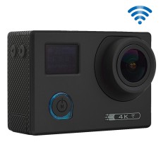 F88 4K kaasaskantav WiFi veekindel nälga kaamera, 0,66 -tolline LED ja 2,0 -tolline LCD, Novatek 96660, 170 kraadi lainurkobjektiiv, tugiteenuste TF -kaart / HDMI (must)