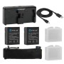 Kits combinados de cargador de Puluz 7 en 1 (baterías + cable + cargador de batería + bolsa de malla) para GoPro Hero3 + /3