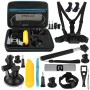 PULUZ 20 in 1 Accessories Combo Kits with EVA Case (Chest Strap + Head Strap + Suction Cup Mount + 3-Way Pivot Arm + J-Hook Buckles + Extendable Monopod + Tripod Adapter + Bobber Hand Grip + Storage Bag + Wrench) for GoPro Hero11 Black / HERO10 Black / Go