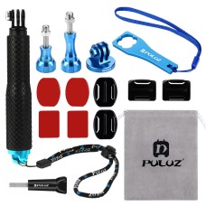 PULUZ 16 in 1 CNC Metal Accessories Combo Kits (Screws + Surface Mounts + Tripod Adapter + Extendable Pole Monopod + Storage Bag + Wrench) for GoPro Hero11 Black / HERO10 Black / GoPro HERO9 Black / HERO8 Black / HERO7 /6 /5 /5 Session /4 Session /4 /3+ /