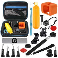 PULUZ 18 in 1 Accessories Combo Kits with EVA Case (Extendable Monopod + Bobber Hand Grip + Quick Release Buckle + J-Hook Buckle Mount + Floating Cover + Surf Board Mount + Screws + Safety Tethers Strap + Storage Bag) for GoPro HERO5 Session /4 Session / 