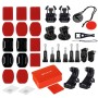 PULUZ 53 in 1 Accessories Total Ultimate Combo Kits with Orange EVA Case (Chest Strap + Suction Cup Mount + 3-Way Pivot Arms + J-Hook Buckle + Wrist Strap + Helmet Strap + Extendable Monopod + Surface Mounts + Tripod Adapters + Storage Bag + Handlebar Mou