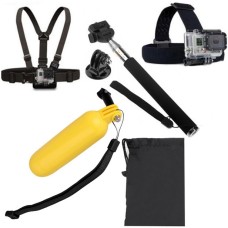 YKD-101 5 in 1 Monopod +  Tripod Adapter + Float Bobber Handheld Stick + Chest Belt + Head Strap + Bag for GoPro Hero11 Black / HERO10 Black / GoPro HERO9 Black / HERO8 Black / HERO7 /6 /5 /5 Session /4 Session /4 /3+ /3 /2 /1, DJI Osmo Action and Other A