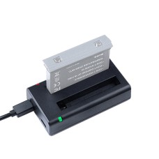 Pour INSTA360 un chargeur USB double piles USB avec câble USB et voyant LED (noir)