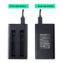 За Insta360 One X2 USB Dual Batteries Charger с USB кабел и LED индикаторна светлина (черен)