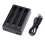 Tri-slotbatterier Fast Charger för Insta360 One X2 (svart)