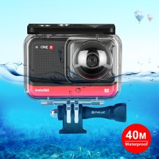 Puluz 40M מעמיק מתחת למים מארז מצלמה אטום למים דיור עבור Insta360 One R Panorama מהדורת מצלמה (שקופה)