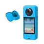 For Insta360 X3 PULUZ Silicone Protective Case with Lens Cover(Blue)