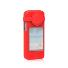 For Insta360 X3 PULUZ Silicone Protective Case with Lens Cover(Red)
