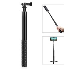 Puluz da 110 cm Monopode a bastoncino selfie metallico con base di adattatore invisibile e vite per insta360 One RS / X2 / X3