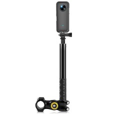 PULUZ Motorcycle Bicycle Handlebar Fixture Mount Camera Bracket Adapter with Monopod Stand