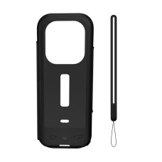 For Insta360 X3 Silicone Case Protective Cover with Hand Strap(Black)