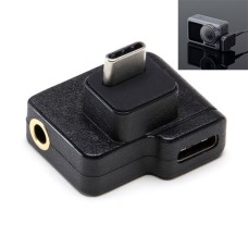 3.5mm + USB-C / Type-C до USB-C / TYPE-C Монтаж на микрофон за зареждане на микрофон Аудио конектор за действие на DJI OSMO Действие