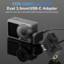 3,5 mm + USB-C / Type-C vers USB-C / Type-C MIC Microphone Charging Connecteur audio Connecteur pour DJI OSMO Action