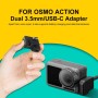3.5 mm + usb-c / type-c a usb-c / type-c micrófono de montaje de micrófono de carga adaptador de conector de audio para acción dji osmo