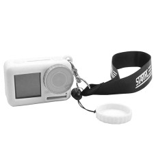 Cap lente Startrc + Case di silicone + cinturino a mano per DJI Osmo Action (White)