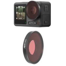 JSR Diving Color Lens Filter For DJI Osmo Action 3 / GoPro Hero11 Black / HERO10 Black / HERO9 Black(Red)