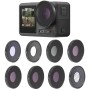 JSR 8 in 1 Streak Blue CPL ND8 ND16 ND32 ND64 Star Night Lens Filtre pour DJI Osmo Action 3 / GoPro Hero11 Black / Hero10 Black / Hero9 Black