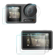 Para DJI OSMO Action 3 2pcs StarTrc 3-in-1 lente delantera y trasera Película de vidrio templado