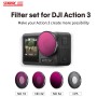 DJI Action 3 Startrc 4 in 1 ND16 + ND32 + ND64 + CPL ლინზების ფილტრი