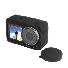 Caso protector de silicona Puluz con cubierta de lente para DJI Osmo Action (negro)