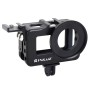 PULUZ Housing Shell CNC Aluminum Alloy Protective Cage with 52mm UV Lens & Cold-shoe Base & Base Adapter for DJI Osmo Action(Black)