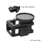 PULUZ Housing Shell CNC Aluminum Alloy Protective Cage with 52mm UV Lens for DJI Osmo Action(Black)