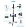 Startrc multifunktsionaalne kokkupandav alumiiniumsulami statiivihoidja + selfie-pulga monopod telefoniklambriga DJI Osmo tasku jaoks, pikkus: 30-94cm (must)