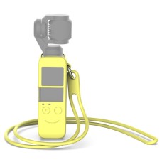 Case de cubierta de silicona del cuerpo con correa de cuello de silicona de 38 cm para el bolsillo DJI Osmo (amarillo claro)