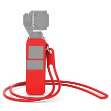 Kroppssilikonskydd med 38 cm silikonhalsrem för DJI Osmo Pocket (röd)