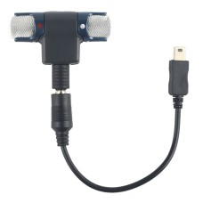 Extern mini -stereo -mikrofon med 17 cm 3,5 mm till mini USB 5 -stiftadapterkabel för GoPro Hero 4 / 3+ / 3, mikrofonstorlek: 5,5 * 5,5 * 1,5 cm