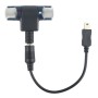 Väline mini -stereo mikrofon, mille 17 cm 3,5 mm kuni mini USB 5 PIN -adapteri kaabel GoPro Hero 4 / 3+ / 3 jaoks, mikrofoni suurus: 5,5 * 5,5 * 1,5 cm