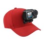 PULUZ Baseball-hattu J-koukun soljen kiinnitys ja ruuvi GoPro Hero11 Black /Hero10 Black /Hero9 Black /Hero8 /Hero7 /6/5 /5 -istunto /4 istunto /4/3+ /3/2/1 /1 /max, DJI OSMO -toiminta ja muut toimintakamerat (punainen)