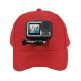 כובע בייסבול של פולוז עם אבזם אבזם ובורג של GoPro Hero11 שחור /גיבור 10 שחור /גיבור 9 שחור /HERO8 /HERO7/6/5/5 מושב /4 מושב /4/3 +/3/2 /1 /מקסימום, DJI OSMO Action ומצלמות פעולה אחרות (אדום)