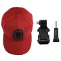 PULUZ Baseball Hat with J-Hook Buckle Mount & Screw for GoPro Hero11 Black / HERO10 Black / HERO9 Black /HERO8 / HERO7 /6 /5 /5 Session /4 Session /4 /3+ /3 /2 /1 / Max, DJI OSMO Action and Other Action Cameras(Red)