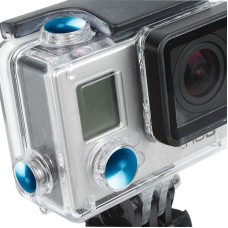 3 PCS TMC Botón de color anodizado de aluminio Conjunto de GoPro Hero 3+ (azul)