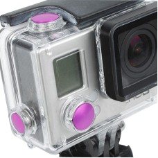 3 szt. Zestaw przycisków kolorów Aluminium Aluminium dla GoPro Hero 3+ (magenta)
